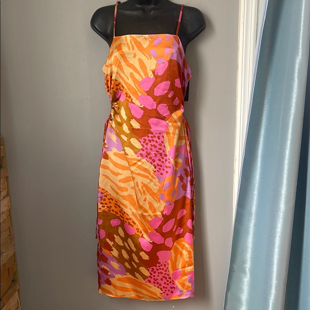Christian Lacroix Orange Yellow Spaghetti Strap Sundress